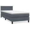 vidaXL Boxspringbett mit Matratze & LED Dunkelgrau 100x220 cm Samt
