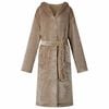 vidaXL Bademantel Hoodie Kamel XXXL Flanell