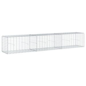 vidaXL Gabione mit Deckel 300x50x50 cm Verzinktes Eisen