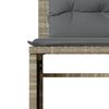 vidaXL 4-tlg. Garten-Sofagarnitur mit Kissen Hellgrau Poly Rattan
