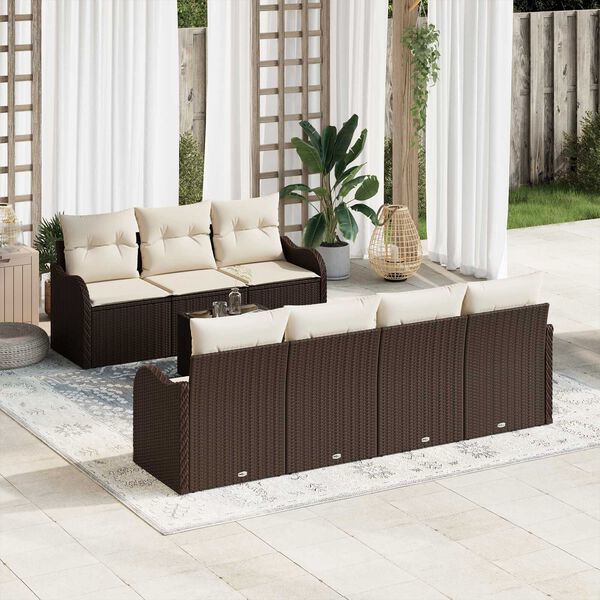 vidaXL Gartensofa-set Braun 55 x 55 x 37 cm Poly-Rattan