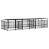 vidaXL Outdoor-Hundezwinger mit Dach Stahl 11,26 m&sup2;