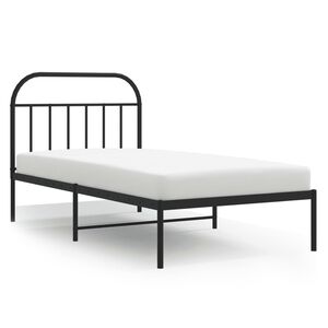 vidaXL Bettgestell mit Kopfteil Metall Schwarz 107x203 cm