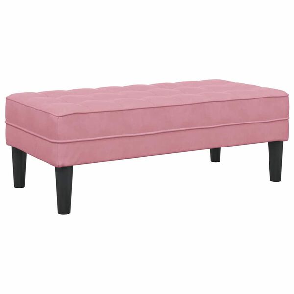 vidaXL Bank mit Kissen Rosa 113 x 57 x 39 cm Samt