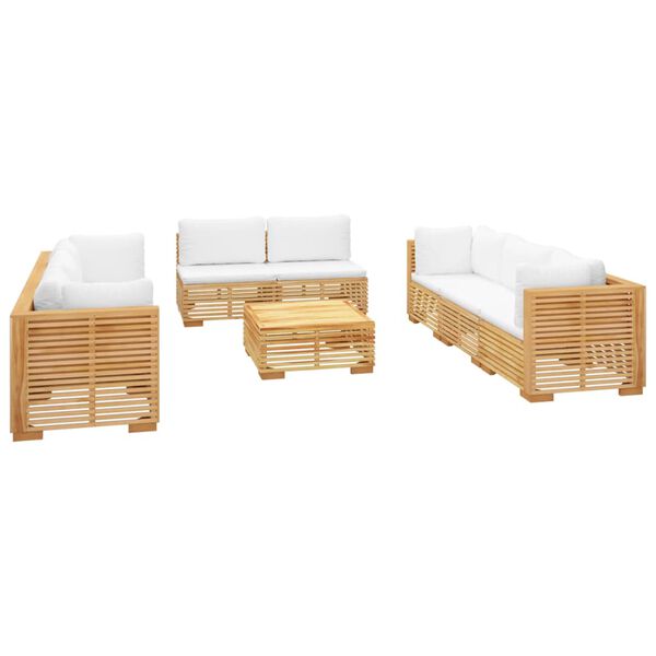 vidaXL 9-tlg. Garten-Lounge-Set mit Kissen Massivholz Teak