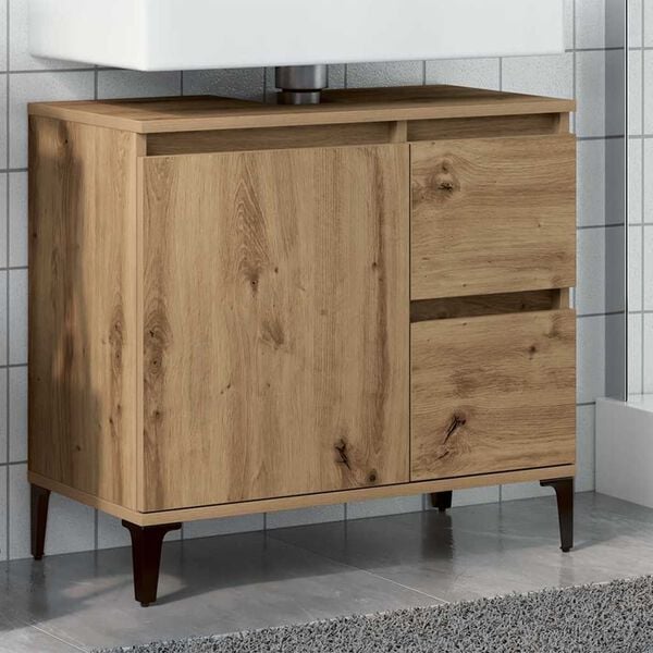 vidaXL Waschbeckenunterschrank Artisan-Eiche 65x33x60 cm Holzwerkstoff