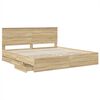 vidaXL Bettrahmen Sonoma-Eiche 200 x 200 cm Ingenieurs Holz
