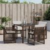 vidaXL Gartenst&uuml;hle mit Kissen 4 Stk. Braun Poly Rattan