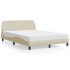 vidaXL Bett mit Matratze "Dover" Creme 120x200 cm Stoff