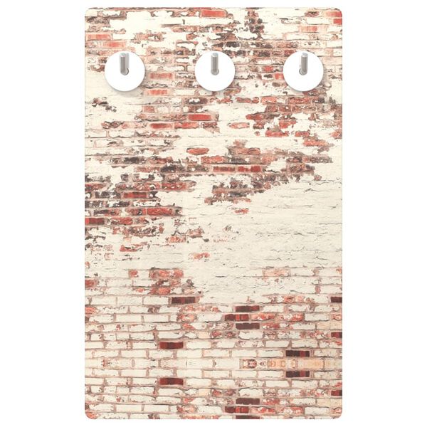 vidaXL Wandgarderobe 40x25 cm Hartglas Ziegelmauer-Optik