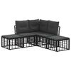 vidaXL Outdoor-Sofagarnitur Schwarz Polyester