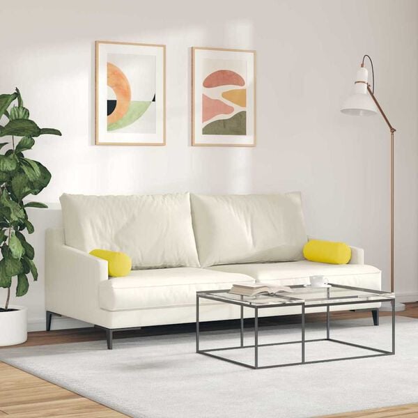 vidaXL Bolsterkissen 2 St&uuml;ck Helles Gelb &Oslash; 15 x 40 cm Stoff