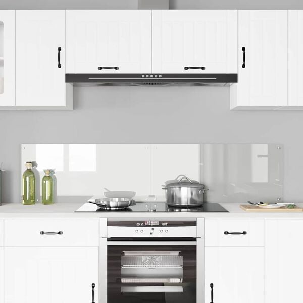 vidaXL K&uuml;chenr&uuml;ckwand 2 pcs Transparent 90 x 40 cm Geh&auml;rtetes Glas