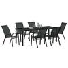 vidaXL Garten Essgruppe 7 pcs Schwarz Pulverbeschichteter Stahl