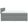 vidaXL Boxspringbett mit Matratze Hellgrau 180x200 cm Stoff