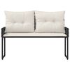 vidaXL Bank Outdoor mit Kissen Schwarz und Cremewei&szlig; 118 x 55 x 82 cm