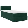 vidaXL Ottoman-Bett mit Matratze Dunkelgr&uuml;n 80x200 cm Samt