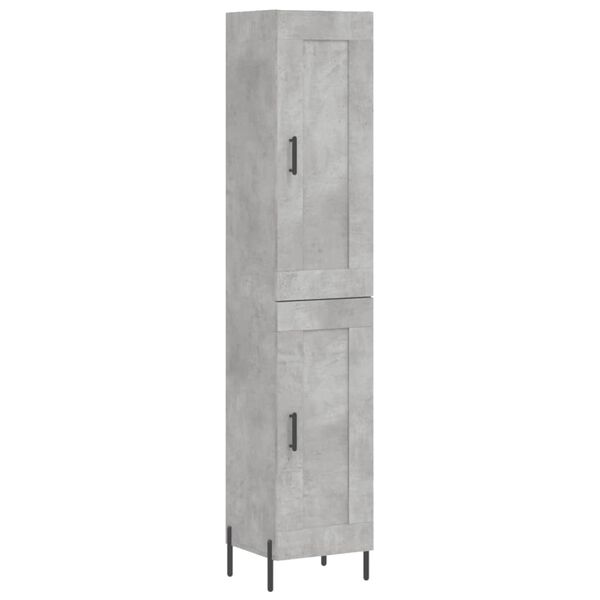 vidaXL Highboard Betongrau 34,5x34x180 cm Holzwerkstoff