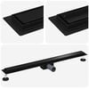 vidaXL 2 in 1 Duschabfluss Schwarz 100 cm Edelstahl 304