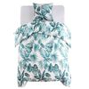 vidaXL Bettw&auml;sche-Set Bl&auml;tter Gr&uuml;n 140x200/60x70 cm
