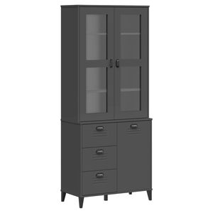 vidaXL Highboard VIKEN Anthrazit 80x40x190 cm Massivholz Kiefer