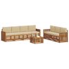 vidaXL Sofagarnituren 8 pcs Natur und Beige Massivholz Akazie