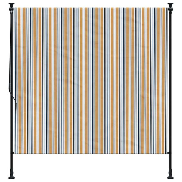 vidaXL Au&szlig;enrollo Gelb und Wei&szlig; 200x270 cm Stoff und Stahl
