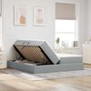 vidaXL Aufbewahrungsbett mit Matratze Hellgrau 200 x 200 cm Polyester