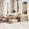 vidaXL Gartensofa-set mit Kissen 12 pcs Beige und Creme Poly-Rattan