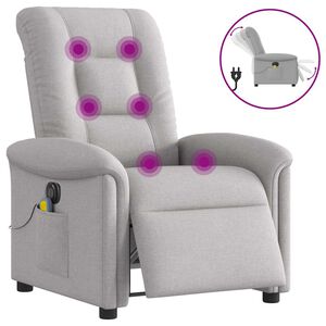 vidaXL Massagesessel Elektrisch Wolkengrau Stoff