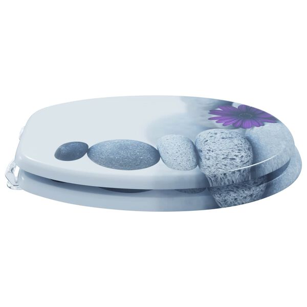 vidaXL Toilettensitz Grau 44 x 38 cm MDF-Platte