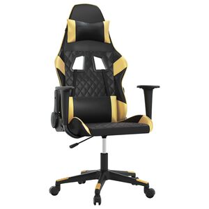 vidaXL Gaming-Stuhl Schwarz und Golden Kunstleder