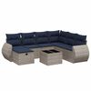 vidaXL 8-teiliges Gartensofa-Set mit Kissen, grau, Polyrattan