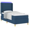 vidaXL Boxspringbett mit Matratze mit Kopfteil Blau 90 x 200 cm Stoff