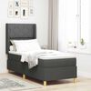 vidaXL Boxspringbett mit Matratze mit LED Grau 80 x 200 cm Stoff