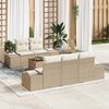 vidaXL Gartensofa-set mit Kissen 6 pcs Beige Poly-Rattan