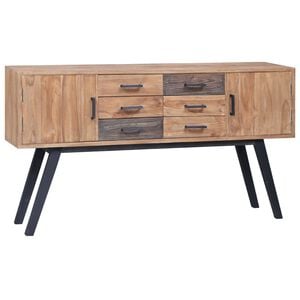 vidaXL Beistellschrank 110x30x75 cm Massivholz Teak