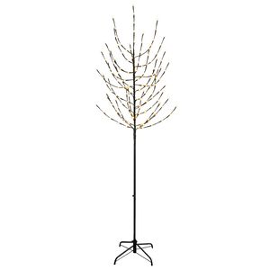 vidaXL LED-Weihnachtsbaum Schwarz 47 x 210 cm Stahl 180 LEDs