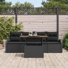 vidaXL Garten-Sofa-Set mit Speicher 5 pcs Schwarz Poly Rattan