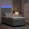 vidaXL Boxspringbett mit Matratze mit LED Hellgrau 90 x 200 cm Stoff