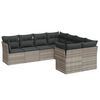 vidaXL 8-tlg. Garten-Sofagarnitur mit Kissen Hellgrau Poly Rattan
