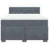 vidaXL Boxspringbett mit Matratze Dunkelgrau 140x200 cm Samt