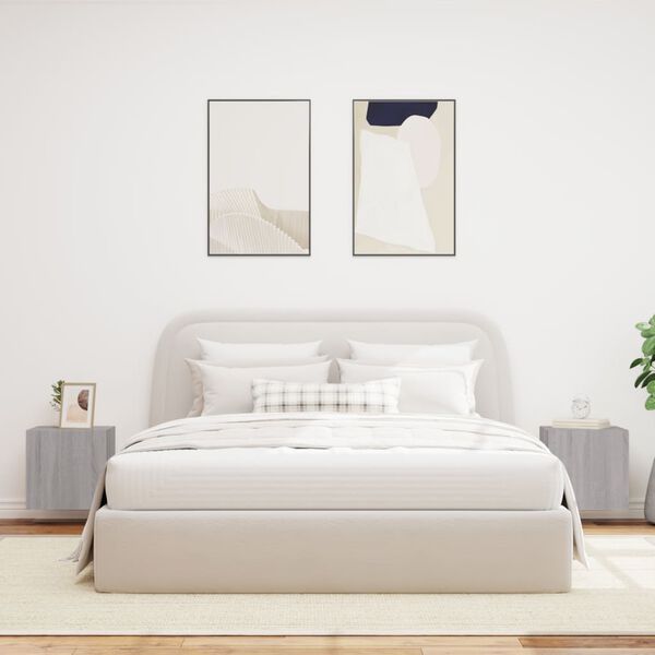 vidaXL TV-Wandschr&auml;nke mit LED-Leuchten 2Stk. Grau Sonoma 40,5x35x40cm