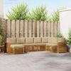 vidaXL Ecksofa Set mit Kissen 8 pcs Natur und Beige Massivholz Akazie