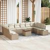 vidaXL Gartensofa-set mit Kissen 11 pcs Beige Poly-Rattan