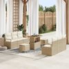 vidaXL Gartensofa-set mit Kissen 9 pcs Beige Poly-Rattan