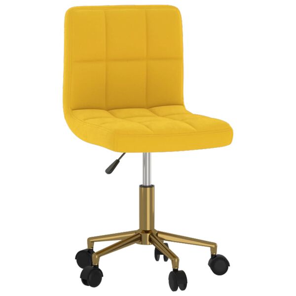 vidaXL Esszimmerst&uuml;hle 4 Stk. Drehbar Senfgelb Samt