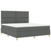 vidaXL Boxspringbett mit Matratze Dunkelgrau 180 x 200 cm Stoff