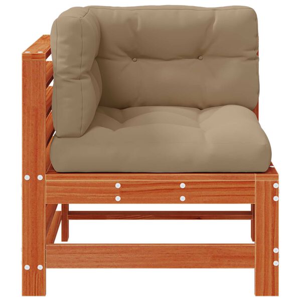 vidaXL Gartenecksofa Massives Kiefernholz Wachsbraun