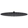vidaXL Regenbrause Edelstahl 40 cm Rund Schwarz